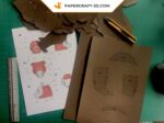 Papercraft máscara de urso em origami 3D