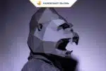 Papercraft Masque King Kong origami papier 3D, weergave 2