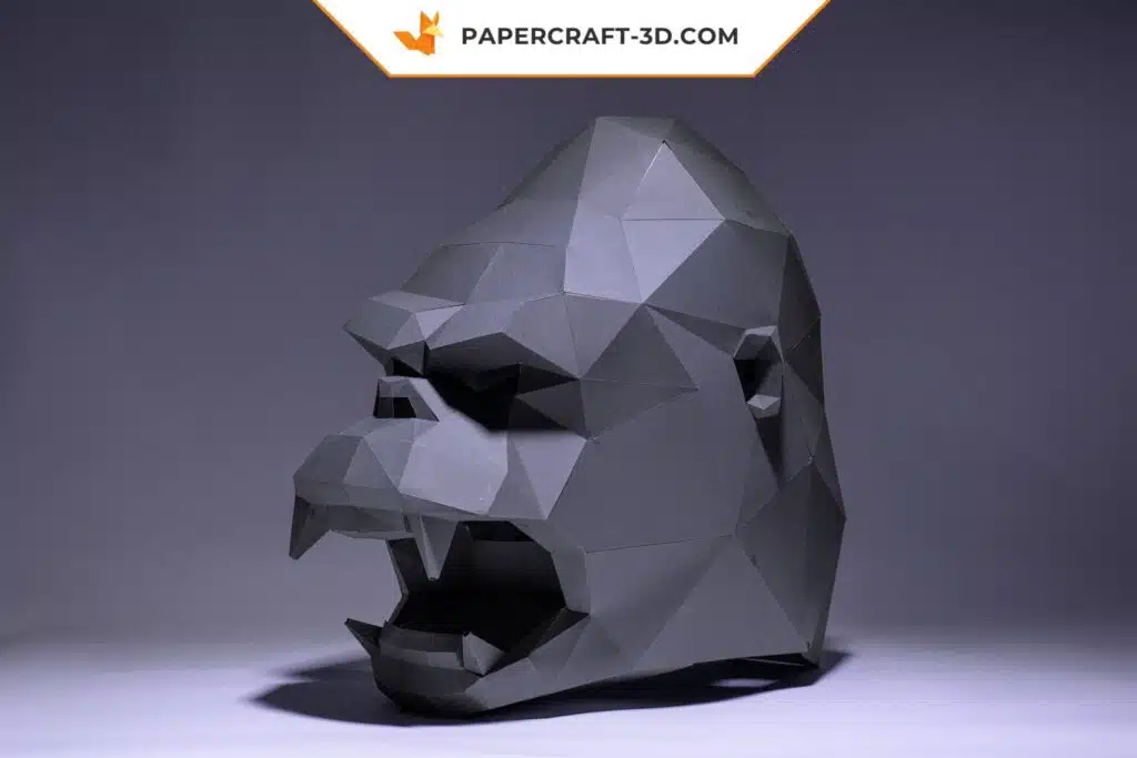 Papercraft Masque King Kong origami papier 3D, weergave 3