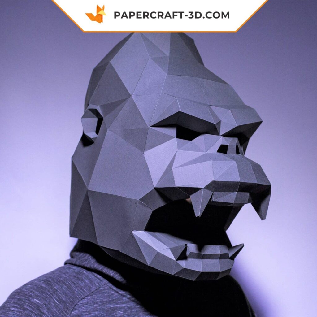 Papercraft King Kong mask in origami 3D Papercraft King Kong mask in origami 3D