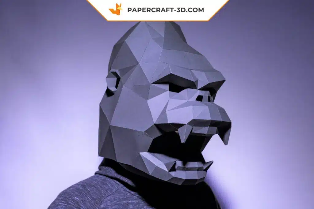 Papercraft Masque King Kong origami papier 3D