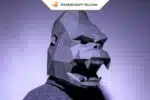 Papercraft Masque King Kong origami papier 3D