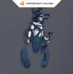 Papercraft Méduse en papier 3D origami modèle DIY, weergave 3
