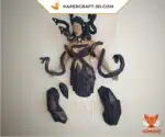Papercraft Méduse en papier 3D origami modèle DIY, weergave 6