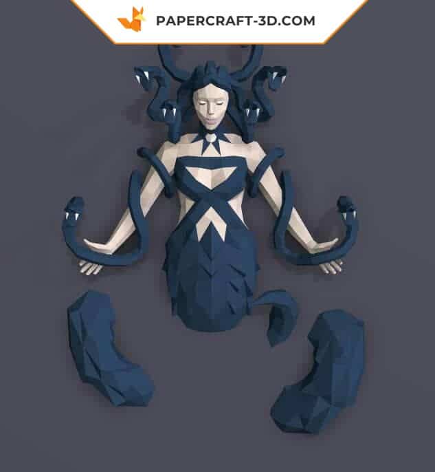 Papercraft jellyfish in 3D origami