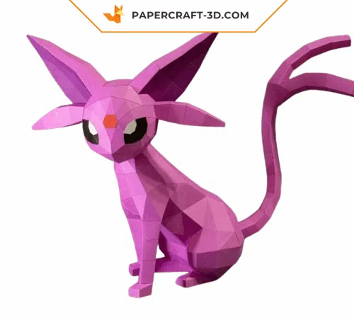 Papercraft Pokémon Espeon en origami 3D