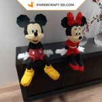 Papercraft de Mickey et Minnie en origami 3D