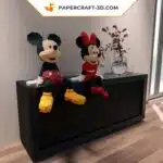 Papercraft de Mickey e Minnie em origami 3D