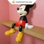 Papercraft de Mickey e Minnie em origami 3D