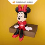 Papercraft of Mickey and Minnie in 3D origami
