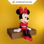 Papercraft de Mickey e Minnie em origami 3D
