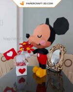 Mickey and Minnie 3D Origami Papercraft