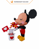 Papercraft de Mickey y Minnie en origami 3D