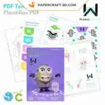 Papercraft do Minion Frankenstein em origami 3D
