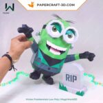 Papercraft of Minion Frankenstein in 3D origami