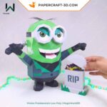Papercraft of Minion Frankenstein in 3D origami