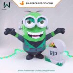 Papercraft of Minion Frankenstein in 3D origami