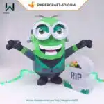 Papercraft do Minion Frankenstein em origami 3D