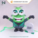 Papercraft of Minion Frankenstein in 3D origami