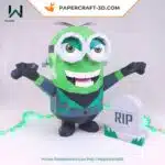 Papercraft do Minion Frankenstein em origami 3D