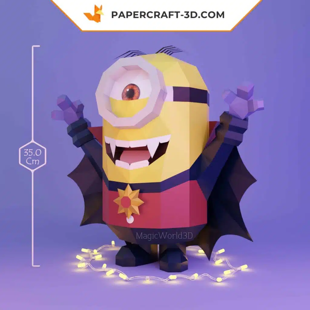 Papercraft de Minion vampire en origami 3D