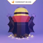 Papercraft of vampire minion in 3D origami