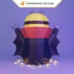 Papercraft Minion Vampire en origami papier 3D pour décoration d&rsquo;Halloween, weergave 2