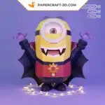 Papercraft Minion Vampire en origami papier 3D pour décoration d&rsquo;Halloween, weergave 3