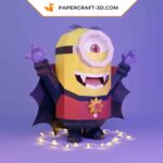 Papercraft of vampire minion in 3D origami