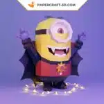 Papercraft Minion Vampire en origami papier 3D pour décoration d&rsquo;Halloween, weergave 4