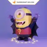 Papercraft Minion Vampire en origami papier 3D pour décoration d&rsquo;Halloween, weergave 5