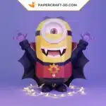Papercraft Minion Vampire en origami papier 3D pour décoration d&rsquo;Halloween, weergave 6