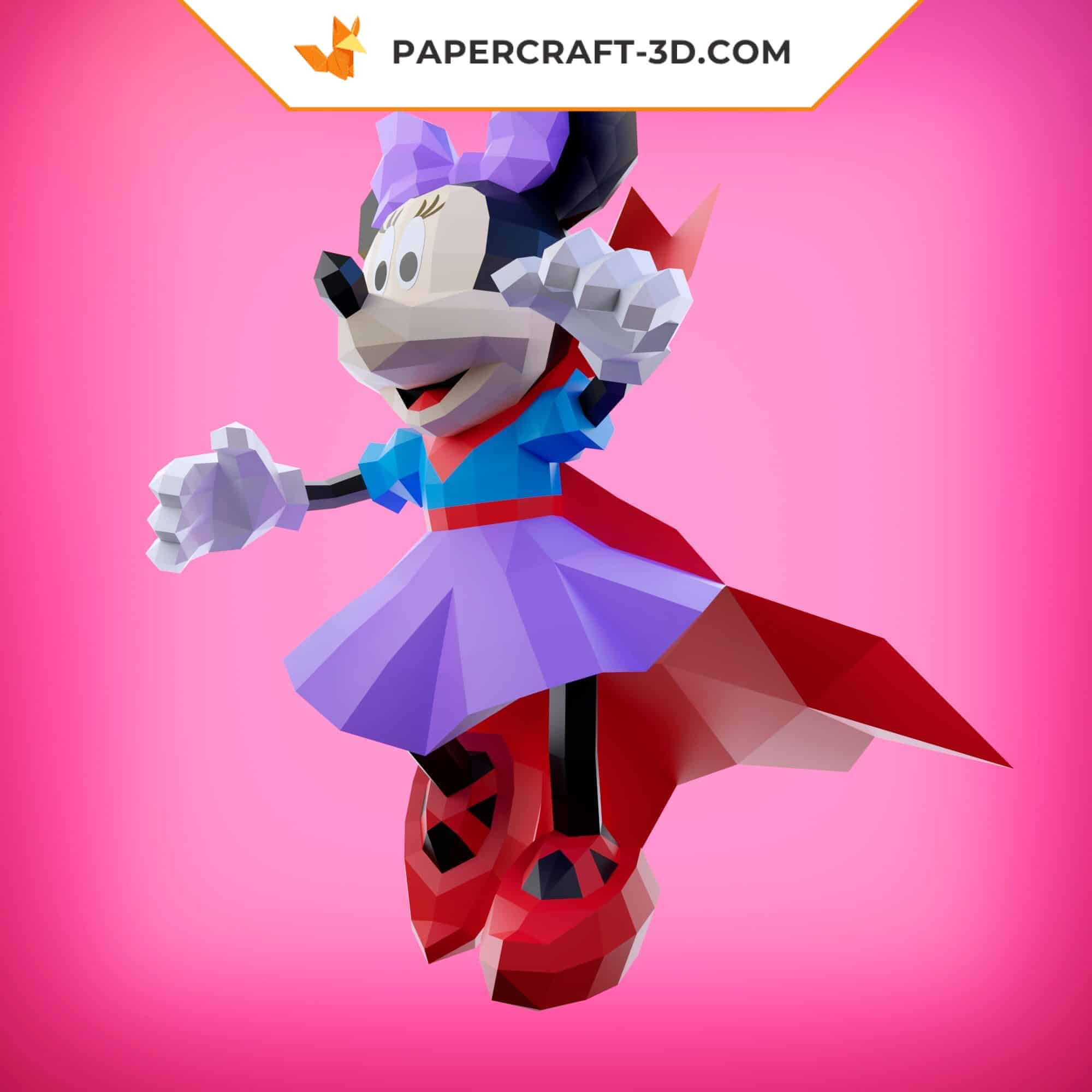 Papercraft de Minnie Halloween en origami 3D