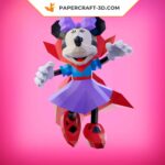 Papercraft da Minnie Halloween em origami 3D