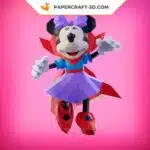 Papercraft Minnie Halloween en origami papier 3D