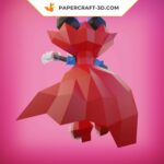 Papercraft da Minnie Halloween em origami 3D