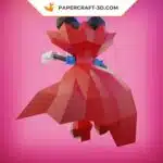 Papercraft Minnie Halloween en origami papier 3D, weergave 5