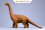 Papercraft apatosaurus dinosaur in 3D origami