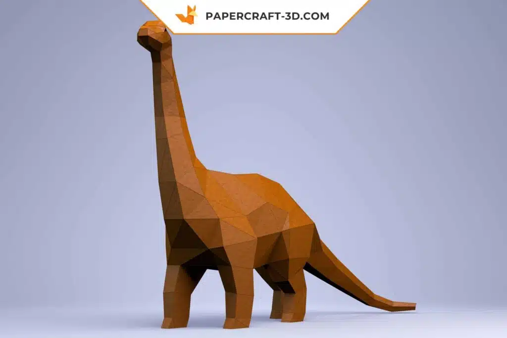 Papercraft Modèle Apatosaurus Dinosaure en Origami Papier 3D, weergave 3
