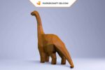 Papercraft apatosaurus dinosaur in 3D origami