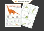Papercraft apatosaurus dinosaur in 3D origami