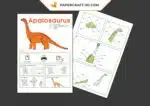 Papercraft Modèle Apatosaurus Dinosaure en Origami Papier 3D, weergave 5