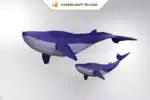 Papercraft modèle de baleine en origami papier 3D, weergave 2