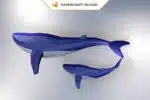 Papercraft modèle de baleine en origami papier 3D, weergave 4