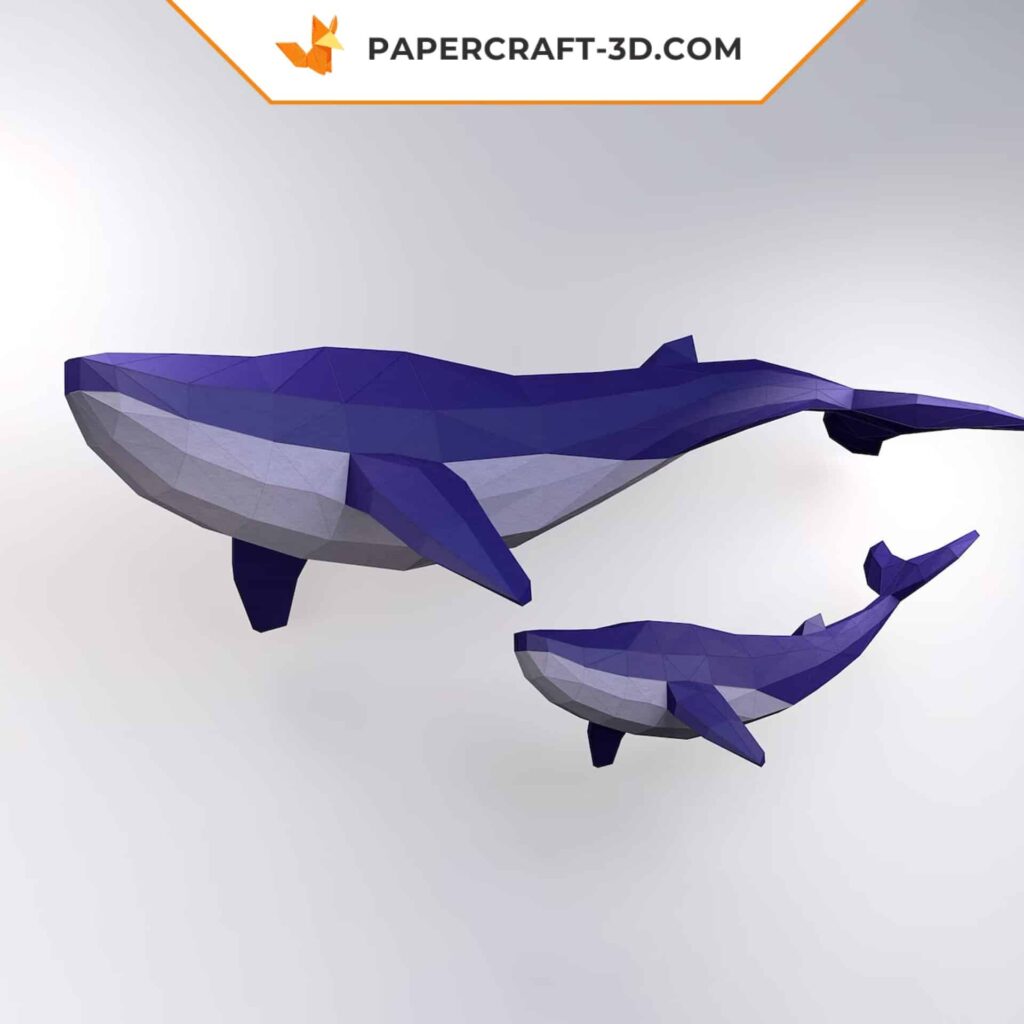 Papercraft whale in 3D origami Papercraft whale in 3D origami