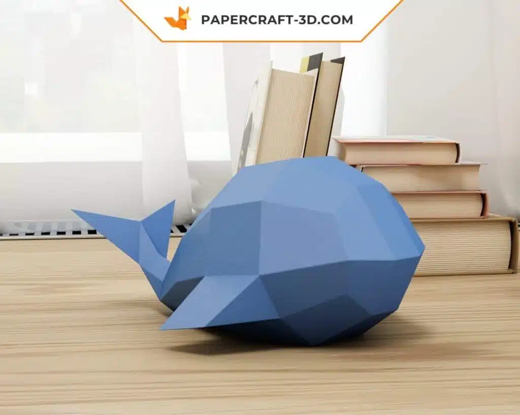 Papercraft modèle de baleine facile en origami papier 3D DIY