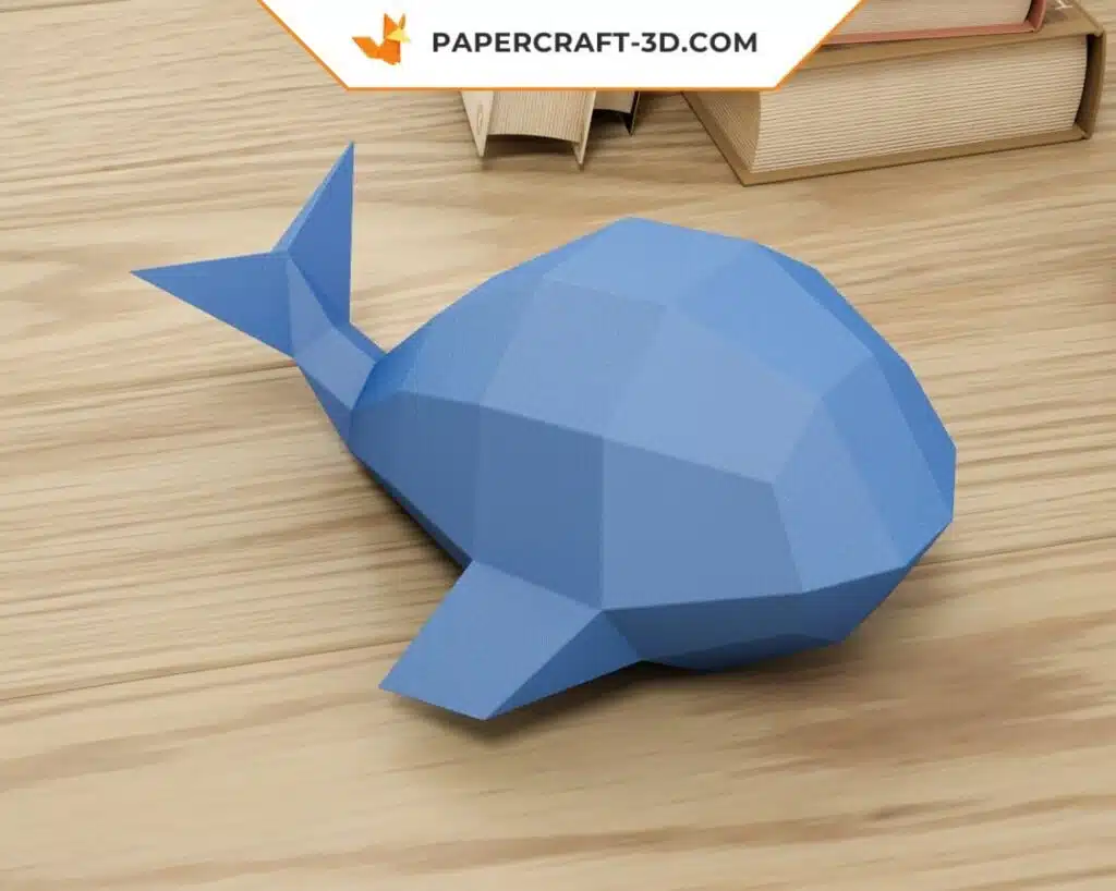 Papercraft modèle de baleine facile en origami papier 3D DIY, weergave 3