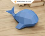 Papercraft balena facile per bambini in origami 3D
