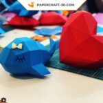 Papercraft balena facile per bambini in origami 3D