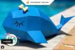 Papercraft modèle de baleine facile en origami papier 3D DIY, weergave 8
